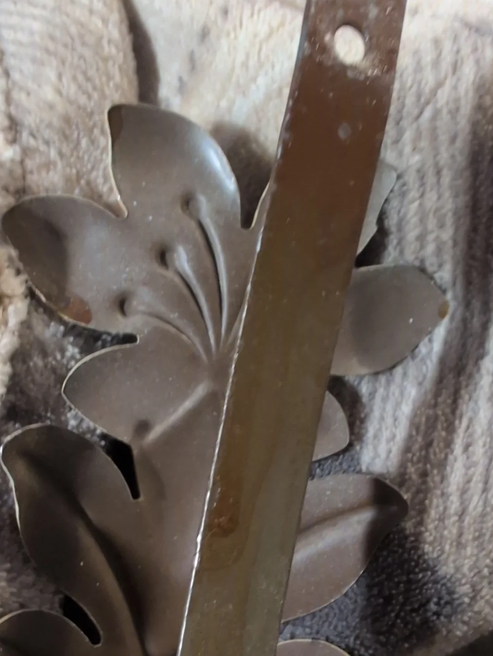 Vintage Leaf Flower Metal Tiebacks Brown Beige Art Deco Style Curtain Swag